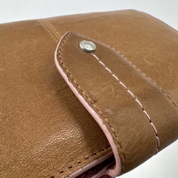 Sigrid Olsen Wallet Tan Leather Clutch Zip Pocket Cards Holder Money Pouch Lined - Picture 12 of 12